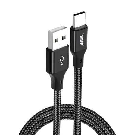USB to Type-C 2.4A 1.2M Örgülü Data ve Şarj Kablosu (Siyah)