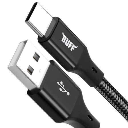USB to Type-C 2.4A 1.2M Örgülü Data ve Şarj Kablosu (Siyah)