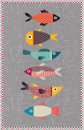 Dijital Baskı Yıkanabilir Kaymaz Taban Mutfak Halısı RVG2111-SM217 100x150 cm