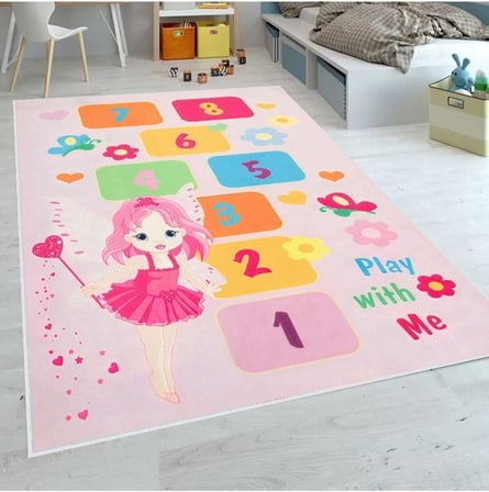Dijital Baskı Yıkanabilir Kaymaz Taban Çocuk Odası Halısı RVG4068 100x150 cm