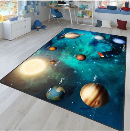 Dijital Baskı Yıkanabilir Kaymaz Taban Çocuk Odası Halısı RVG4056 80x150 cm