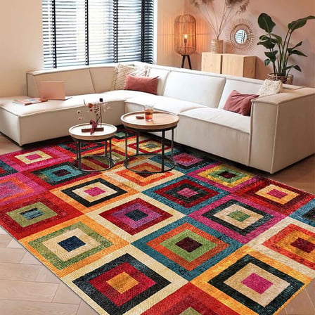 Dizayn Amber Desenli Kadife Pamuk Tabanlı Yıkanabilen Kaydırmaz Antibakteriyel Salon Halısı 60X190