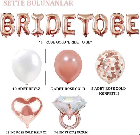 Gitti Bride To Be Bekarlığa Veda Parti Kutlama Seti 2
