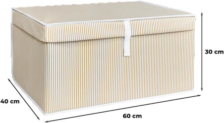 Kapısı Çok Amaçlı Düzenleyici Kapaklı Sandık Tipi Kutu Hurç Organizer (60 x 40 x 30, Kahverengi)