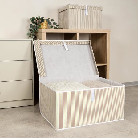 Kapısı Çok Amaçlı Düzenleyici Kapaklı Sandık Tipi Kutu Hurç Organizer (50 x 40 x 30, Kahverengi)