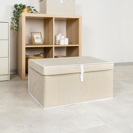 Kapısı Çok Amaçlı Düzenleyici Kapaklı Sandık Tipi Kutu Hurç Organizer (50 x 40 x 30, Kahverengi)
