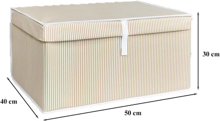 Kapısı Çok Amaçlı Düzenleyici Kapaklı Sandık Tipi Kutu Hurç Organizer (50 x 40 x 30, Kahverengi)