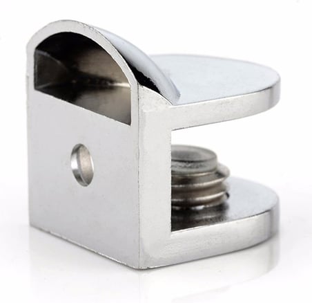 Tırnak Lüx Metal Cam Raf Tutucu Cam Etejer Menteşesi Krom Metal Vidalı 12 mm (4 Adet)