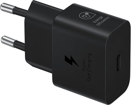 Hızlı şarj adaptörü, enerji tasarruflu şarj cihazı, USB-C veri kablosu, 25 Watt, siyah, EP-T2510X