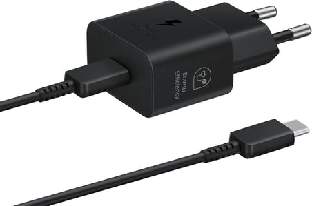 Hızlı şarj adaptörü, enerji tasarruflu şarj cihazı, USB-C veri kablosu, 25 Watt, siyah, EP-T2510X