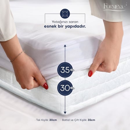 Mikrofiber Fitted Sıvı Geçirmez Alez - Tek-Çift Kişilik Alez- Yatak Koruyucu Çarşaf 90x190