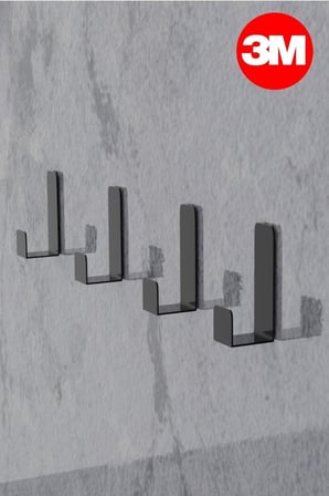 Yapışkanlı Askılık Kapı Arkası Bornoz Askılığı Yapışkanlı Mutfak Banyo Askısı Havlu Askılığı Elbise Askılığı 4'lü set 3M Yapışkanlı Tasarım MT75S