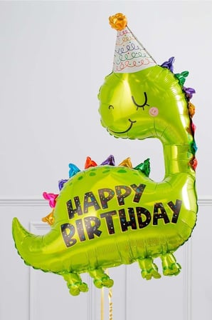 Büyük Dinozor Balon Happy Birthday Yazılı 97cm