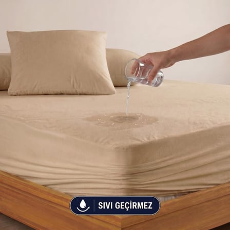 Kahverengi Sıvı Geçirmez Alez - Tek-Çift Kişilik Alez - Mikrofiber Kumaş - Fitted(Yatağı Saran) Alez - Yatak Koruyucu Alez-Çarşaf(140x200)