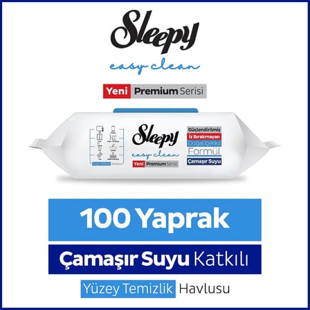 Easy Clean Premium Çamaşır Suyu Katkılı Yüzey Temizlik Havlusu Mendili 100 Yaprak