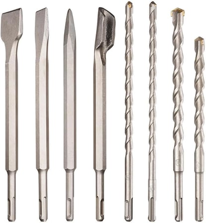 DA03902 17 Parça Tungsten Karbür SDS-Plus Beton Kırıcı/Delici Matkap Ucu