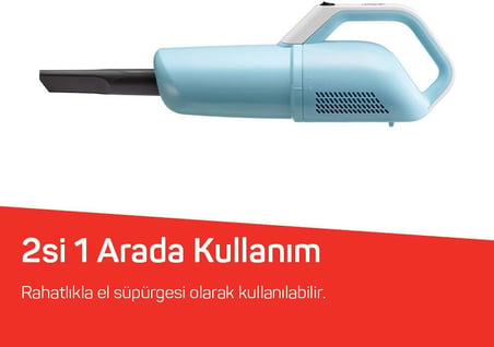 550W Dikey Elektrikli Süpürge, El Süpürgesi Özellikli, Yıkanabilir Filtre, Mavi