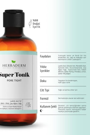 Pore Tight Sivilce, Siyah Nokta Karşıtı Super Tonik Laktik Asit %7