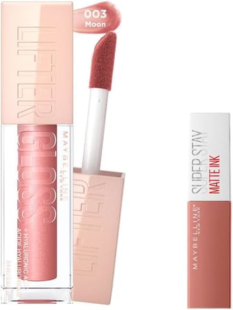 New York Lifter Gloss Nemlendirici Dudak Parlatıcısı 003 Moon & Mini Super Stay Matte Ink Likit Mat Ruj 65 Seductress Makyaj Seti