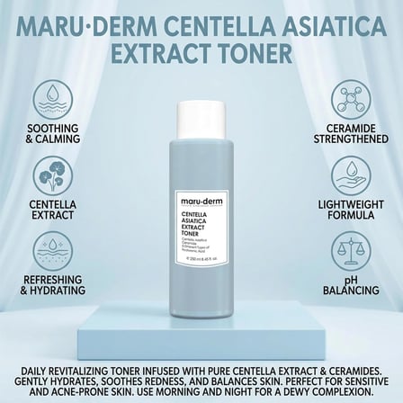 Centella Asiatica Tonik – Yatıştırıcı, Nemlendirici ve Bariyer Destekleyici Cilt Toniği, Hassas Ciltler için, 250 ML