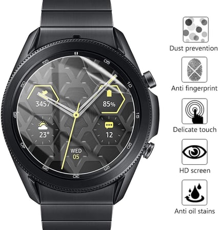 Samsung Galaxy Watch 6 44mm İle Uyumlu Ekran Koruyucu Çizilmeye Dayanıklı Akıllı Saat Koruması, 9H Temperli Kırılmaz Esnek Nano Cam, HD Şeffaf 2 Adet
