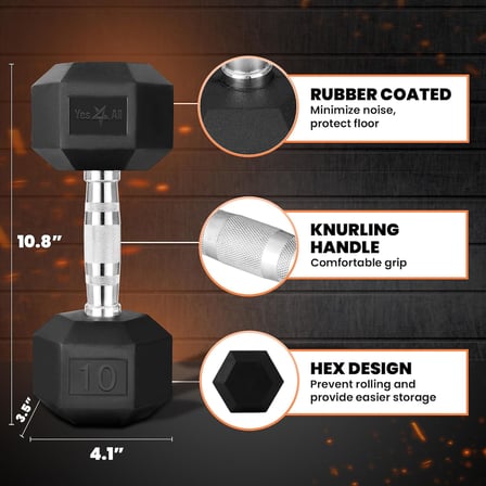 Krom Kavrama Kaplı Altıgen Dambıllar - Kaymaz El Ağırlıkları 2,27-22,7 kg Tekli