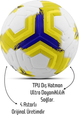 Futbol Topu Premiera Sert Zemin Halı Saha Futbol Topu Hibrit Sarı No:5
