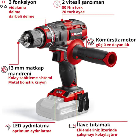 Professional Akülü Darbeli Vidalama TP-CD 18/80 Li-i BL 4514305