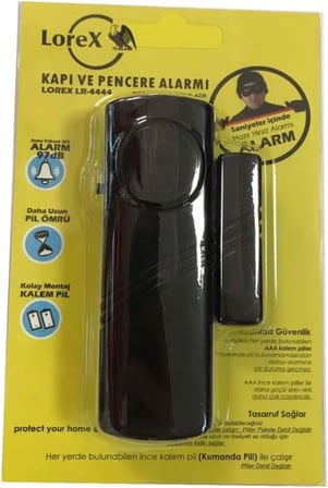 LR-4444S Siyah Renk Pilli Kapı Pencere Alarmı - 6 Adet