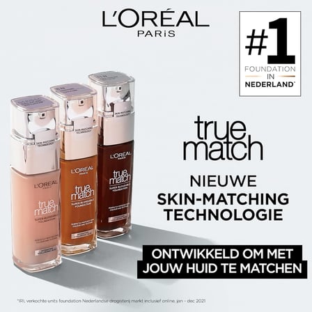 PARIS True Match Foundation Mat Föndöten - No 1R1C1K Ivoire R (2 paketi)