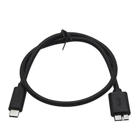 Type C to Micro B 3.0 Kablo 1 Metre Siyah Renk Hızlı Veri Aktarım Kablosu Micro B Harici Harddisk Kablosu