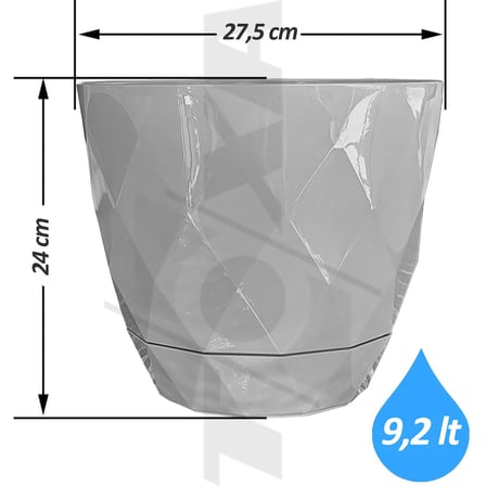 Saksı (1, Antrasit, 9.2 Litre)