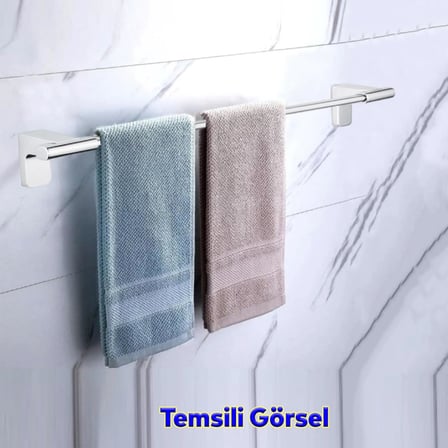 Banyo Mutfak Aparat Standı Bez Havlu Askısı Uzun Havluluk Vidalı Krom Paslanmaz Metal