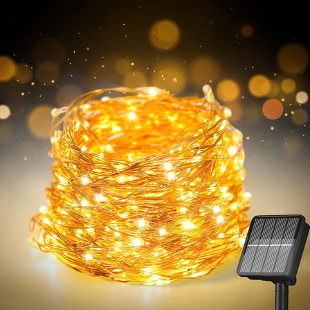 Dış Mekan için Solar String Işıklar, 200 LED 72 Ft Güneş Işığı Dış Mekan Su Geçirmez 8 Modlu, Güneş Işığı Dış Mekan Veranda Ağacı Noel Partisi Düğün Dekoru için (Sıcak Beyaz)