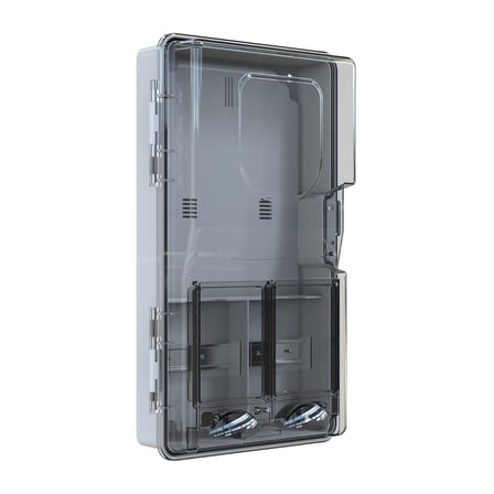 Kutusu 12 Sigortalı Monofaze/Trifaze Sıva Üstü Sayaç Kutusu IP54 34.2 x 57.8 x 13.6 cm POLİ 017-E