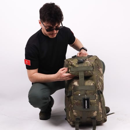 Lt TSK Kamuflaj Outdoor Kamp Sırt Çantası,MOLLE Sistemli, Suya Dayanıklı, Çok Gözlü, Outdoor, Kamp, Avcılık, Günlük Kullanım, Erkek, Kadın