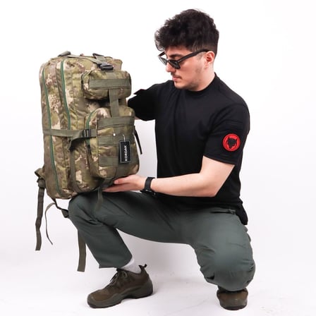 Lt TSK Kamuflaj Outdoor Kamp Sırt Çantası,MOLLE Sistemli, Suya Dayanıklı, Çok Gözlü, Outdoor, Kamp, Avcılık, Günlük Kullanım, Erkek, Kadın