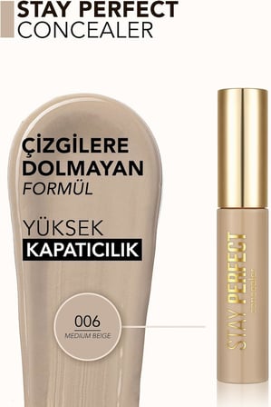 Doğal Bitişli Kapatıcı (SOĞUK ALT TON) - Stay Perfect Concealer - 006 Medium Beige - 8682536085540