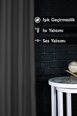 Blackout Işık Geçirmez Fon Perde Füme Pilesiz Ekstraforlu Karartma Güneşlik 100x270
