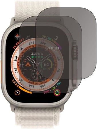 Apple Watch Ultra 2 49 Mm İle Uyumlu Hayalet Ekran Koruyucu, Yandan Görünmeyen Anti-Spy Gizlilik (Privacy) Koruması, 9H Temperli Nano Kırılmaz Esnek Cam, Parmak İzi Önleyici 2 Adet