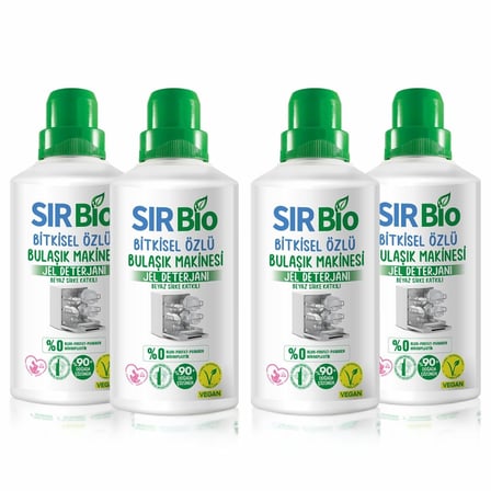 Bio Bulaşık Makinesi Deterjanı 1000 ml 4'lü Set Bitkisel Özlü Jel