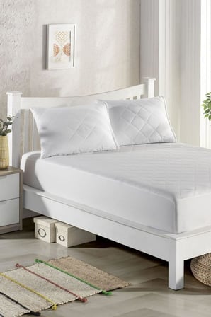 Yatağı Alezi Alez Yatak Koruyucu Alez Pamuklu Kapitoneli Fitted (70x140) Beyaz