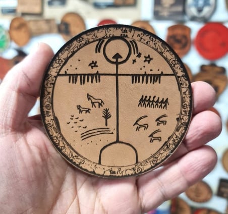 Gök Tanrı - Deri Peç - Arma - Türk Mitolojisi - Leather Patch