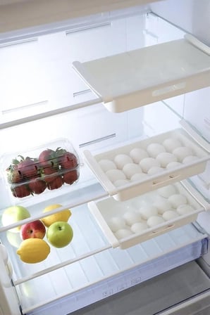 Eggo Pratik Geçmeli Mandallı Raf Yumurtalık 15'li Dolap Içi Yumurta Saklama Kutusu