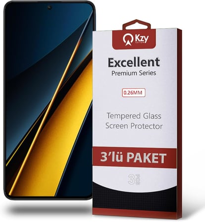 Xiaomi Poco X6 Pro ile Uyumlu Temperli Ekran Koruyucu Kırılmaz Cam Ekonomik 3'lü Paket