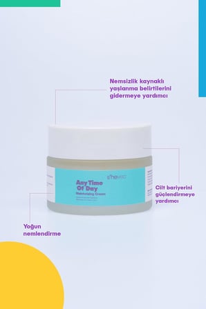 Vec ANY TIME OF DAY – 5 Kompleks Hyalüronik Asit İçeren 48 Saat Etkili Nemlendirici Cilt Bakım Kremi