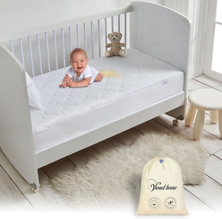 Home%100 Pamuklu Kapitone Sıvı Geçirmez Yatak Koruyucu Alez 60x120 cm Fitted Full Kenar