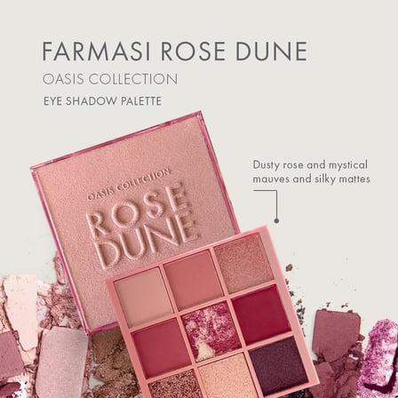 Rose Dune 9 Yüksek Pigmentli Tonlu Göz Farı Paleti Çok Yönlü Göz Farı Paleti Pembe ve Ebegümeci Tonlarında Yumuşak ve Yoğun Hipnotize Etmek için Çok Yönlü Göz Farı Paleti 0,28 oz