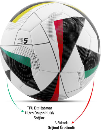 Futbol Topu Yeni Sezon 2024 Avrupa Pompalı Sert Zemin Halı Saha Futbol Topu No:5 FT515