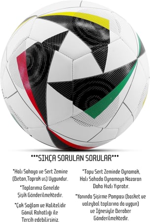 Futbol Topu Yeni Sezon 2024 Avrupa Pompalı Sert Zemin Halı Saha Futbol Topu No:5 FT515